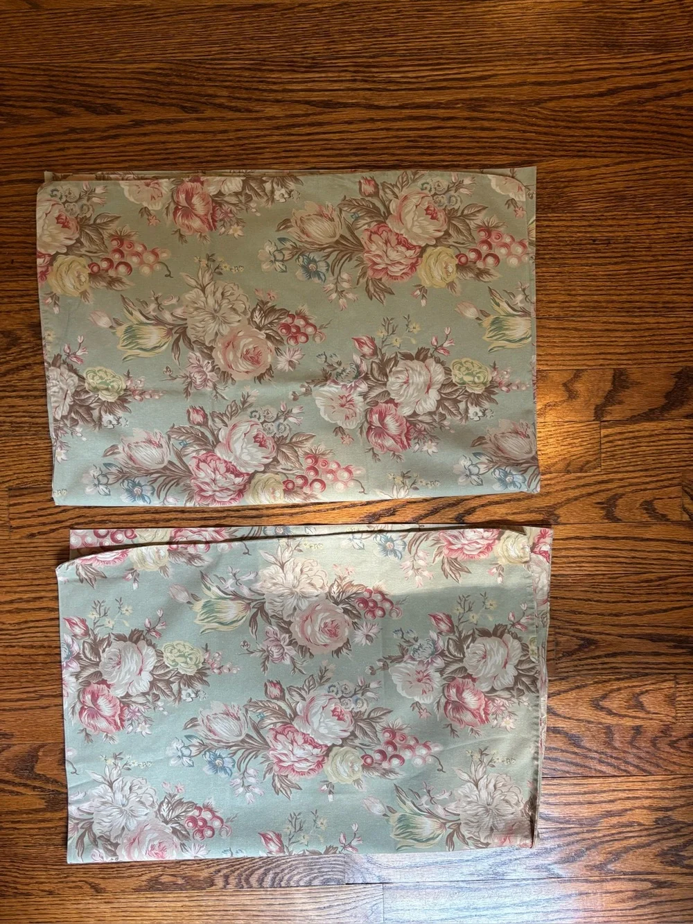 Ralph Lauren Floral Cotton Pillow Shams in Light Sage Green